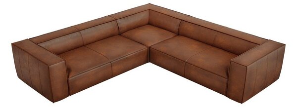Rjava usnjena kotna zofa v barvi konjaka (obojestranska) Madame - Windsor & Co Sofas