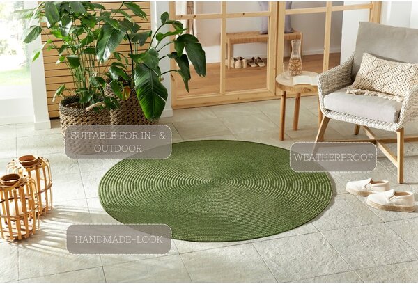 Zelena okrogla zunanja preproga ø 150 cm - NORTHRUGS