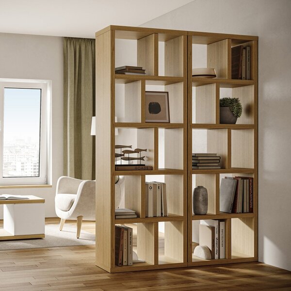 Regal v hrastovem dekorju v naravni barvi 70x198 cm Berlin – TemaHome