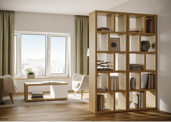 Regal v hrastovem dekorju v naravni barvi 70x198 cm Berlin – TemaHome
