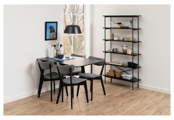 Črn regal v jesenovem dekorju 94x172 cm Angus – Actona