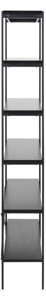Črn regal v jesenovem dekorju 94x172 cm Angus – Actona