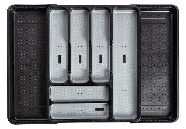 Črno-siv raztegljiv plastičen organizator za pribor 41,5 x 35 cm - Addis