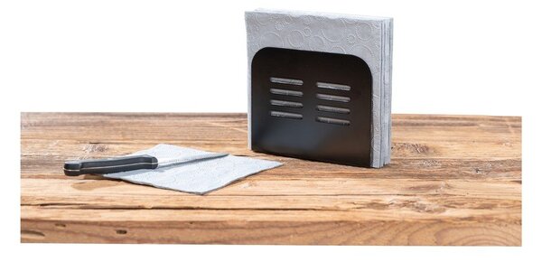 Črno držalo za prtičke Wenko Black Outdoor Kitchen Baco