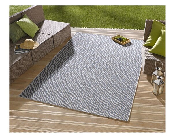 Modra zunanja preproga NORTHRUGS Karo, 140 x 200 cm