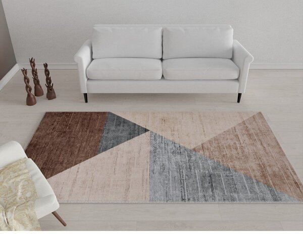 Rjavo-bež pralna preproga 180x120 cm - Vitaus