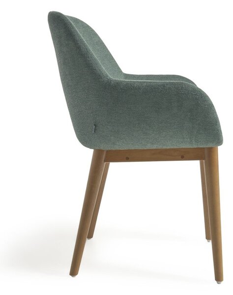Zelen oblazinjen jedilni stol z nasloni za roke Konna – Kave Home