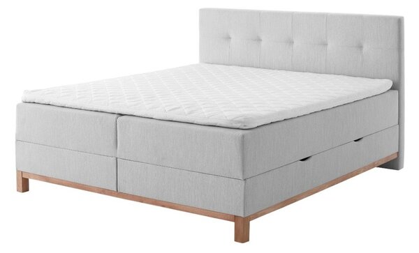 Svetlo siva boxspring postelja s prostorom za shranjevanje 160x200 cm Catania - Meise Möbel