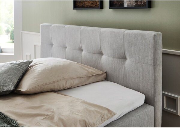 Svetlo siva boxspring postelja s prostorom za shranjevanje 160x200 cm Catania - Meise Möbel