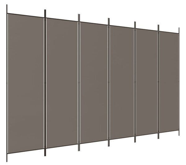 VidaXL Paravan 6-delni antracit 300x220 cm blago