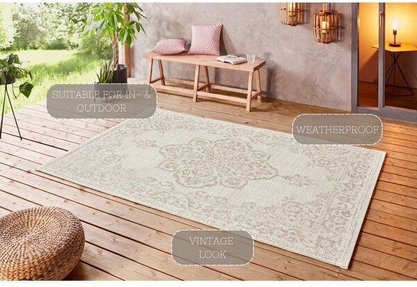 Bež zunanja preproga NORTHRUGS Tilos, 80 x 150 cm