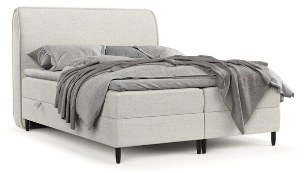 Kremno bela boxspring postelja s prostorom za shranjevanje 160x200 cm Melba – Maison de Rêve