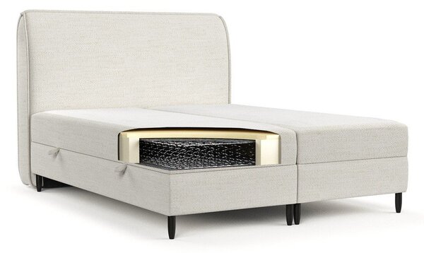 Kremno bela boxspring postelja s prostorom za shranjevanje 160x200 cm Melba – Maison de Rêve