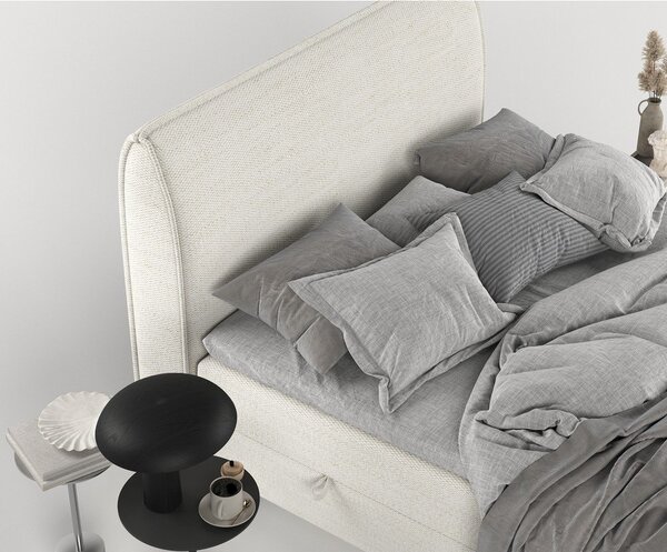 Kremno bela boxspring postelja s prostorom za shranjevanje 160x200 cm Melba – Maison de Rêve