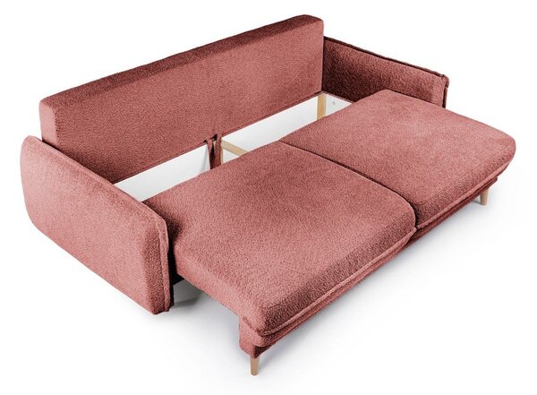 Rdeča raztegljiva sedežna garnitura iz tkanine bouclé 215 cm Patti – Bonami Selection