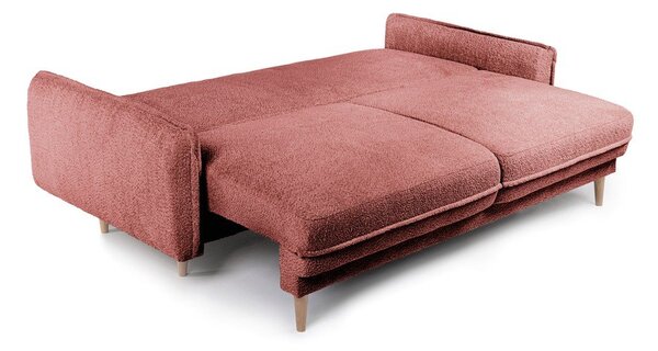 Rdeča raztegljiva sedežna garnitura iz tkanine bouclé 215 cm Patti – Bonami Selection