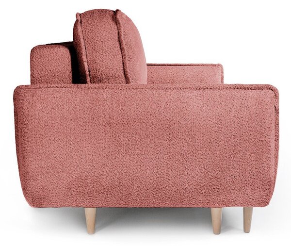 Rdeča raztegljiva sedežna garnitura iz tkanine bouclé 215 cm Patti – Bonami Selection
