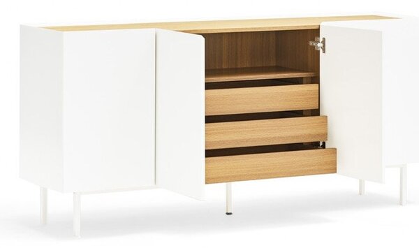 Bela komoda v hrastovem dekorju 165x78 cm Arista – Teulat
