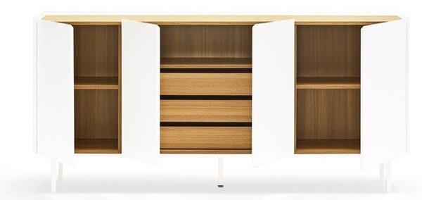 Bela komoda v hrastovem dekorju 165x78 cm Arista – Teulat