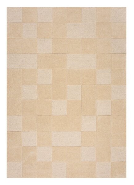 Bež volnena preproga 290x200 cm Checkerboard - Flair Rugs