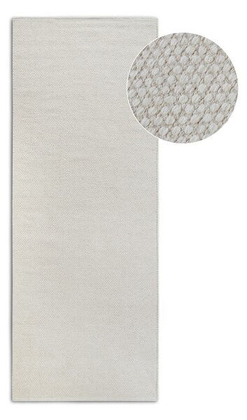 Kremno bel ročno tkan tekač iz mešanice volne 80x200 cm Pradesh Natural White – Elle Decoration