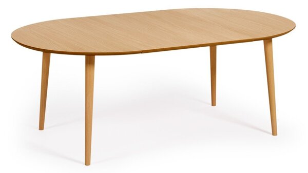 Raztegljiva jedilna miza v hrastovem dekorju ø 120 cm Oqui – Kave Home