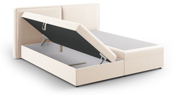 Kremno bela boxspring postelja s prostorom za shranjevanje 180x200 cm Arendal – Cosmopolitan Design