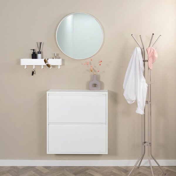 Bela kovinska preklopna omarica za čevlje 75x77,5x22,5 cm Billy – Spinder Design