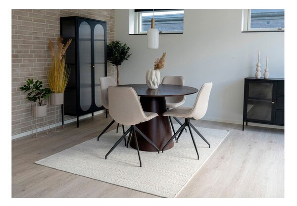 Okrogla jedilna miza z mizno ploščo v orehovem dekorju ø 120 cm Bolton – House Nordic