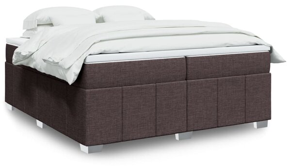 VidaXL Box spring postelja z vzmetnico temno rjav 200x200 cm blago