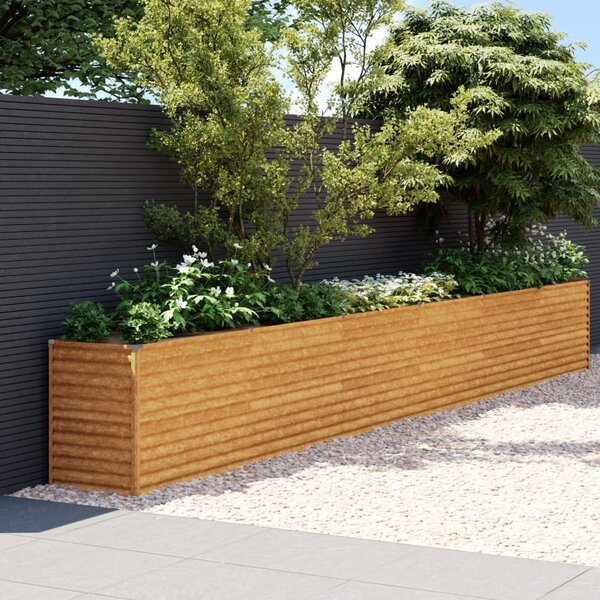 VidaXL Vrtna visoka greda 578x50x69 cm corten jeklo