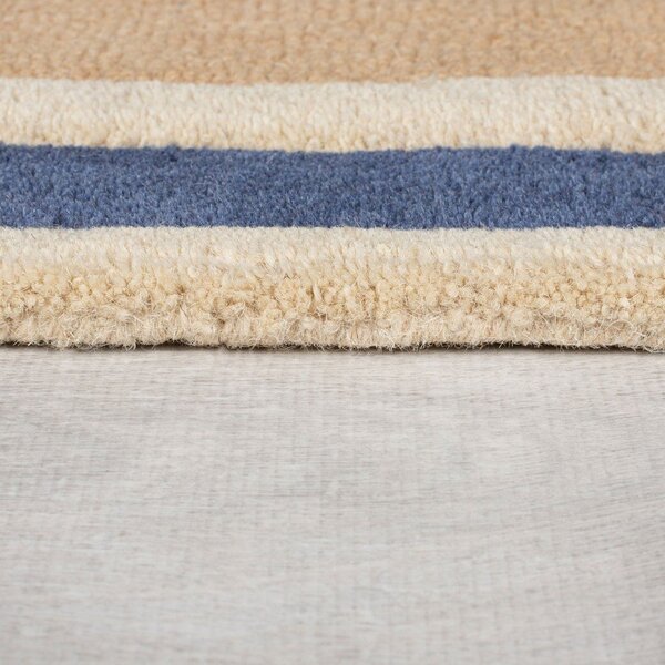 Modra/oranžna ročno tkana volnena preproga 120x170 cm Retro Blocks – Flair Rugs