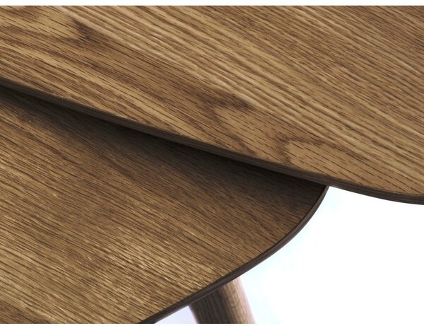 Rjave mizice v hrastovem dekorju v kompletu 2 ks 70x100 cm Adda – Unique Furniture