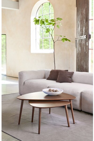 Rjave mizice v hrastovem dekorju v kompletu 2 ks 70x100 cm Adda – Unique Furniture