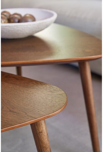 Rjave mizice v hrastovem dekorju v kompletu 2 ks 70x100 cm Adda – Unique Furniture