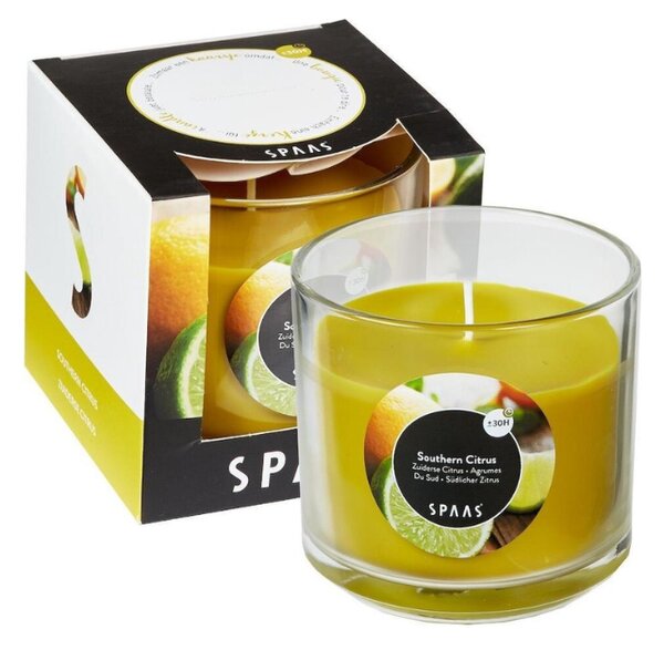 Dišeča sveča v kozarcu SOUTHERN CITRUS 8,5 cm rumena