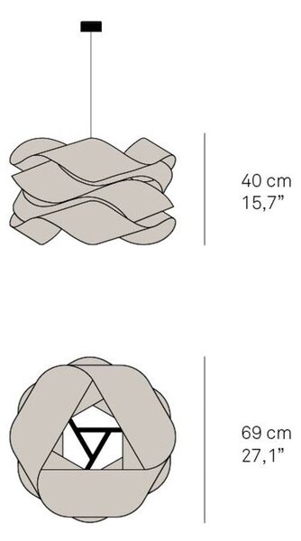 LZF viseča svetilka Link, Ø 69 cm, slonokoščena barva