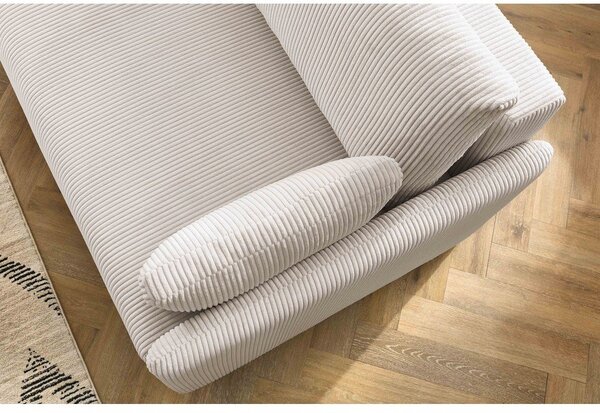 Bež raztegljiva sedežna garnitura iz rebrastega žameta 211 cm Marcel – Bobochic Paris