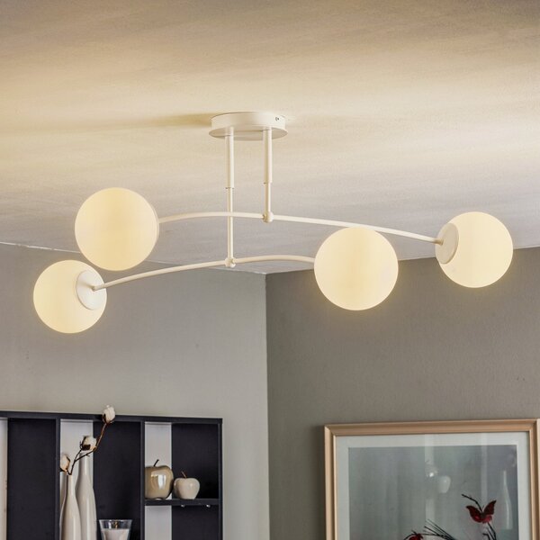 EMIBIG LIGHTING Stropna svetilka Pregos 4, štirižarna, bela, zatemnjen, Bela, Hodnik, Kovina, Sodobni
