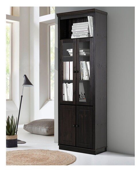 Rjava vitrina iz masivnega bora 74x223 cm Anita – Støraa