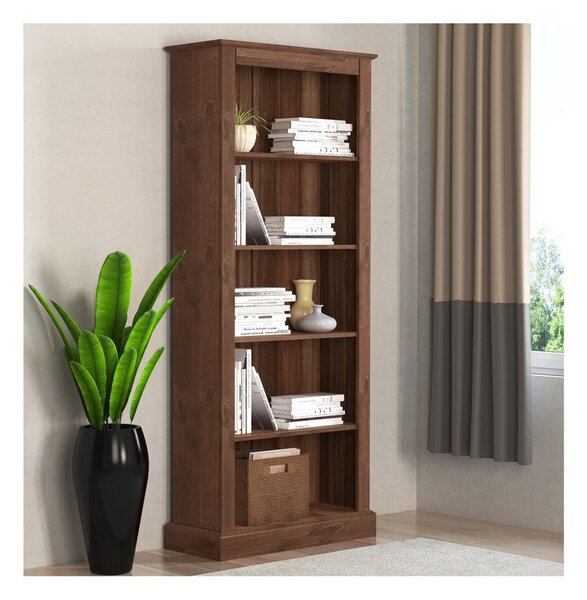 Rjav regal iz masivnega bora 181x31 cm Mille – Støraa