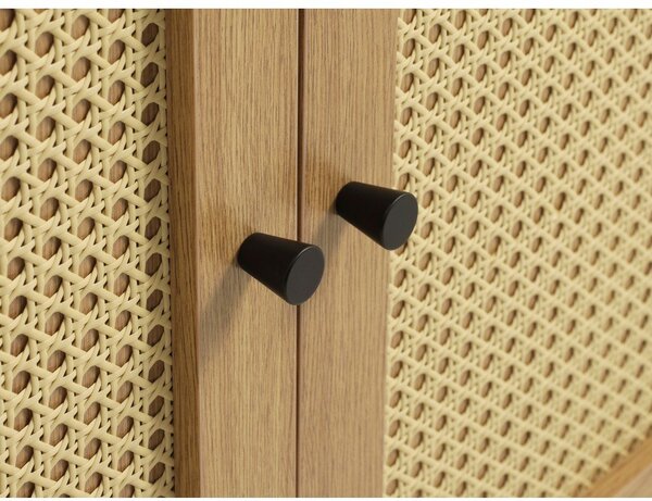 Nizka komoda v hrastovem dekorju 140x80 cm Pensacola – Unique Furniture