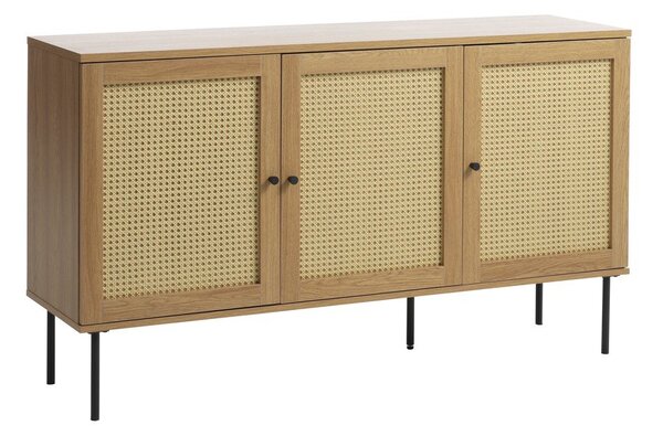 Nizka komoda v hrastovem dekorju 140x80 cm Pensacola – Unique Furniture