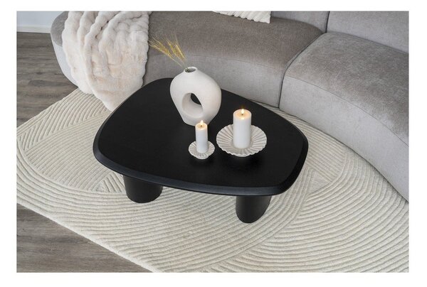 Črna mizica z mizno ploščo v jesenovem dekorju 78x96 cm Tirano – House Nordic