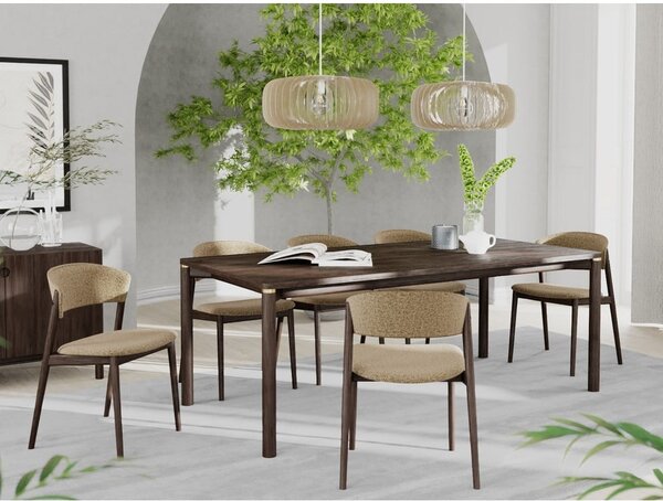 Rjava raztegljiva jedilna miza 95x180 cm Arun – Unique Furniture