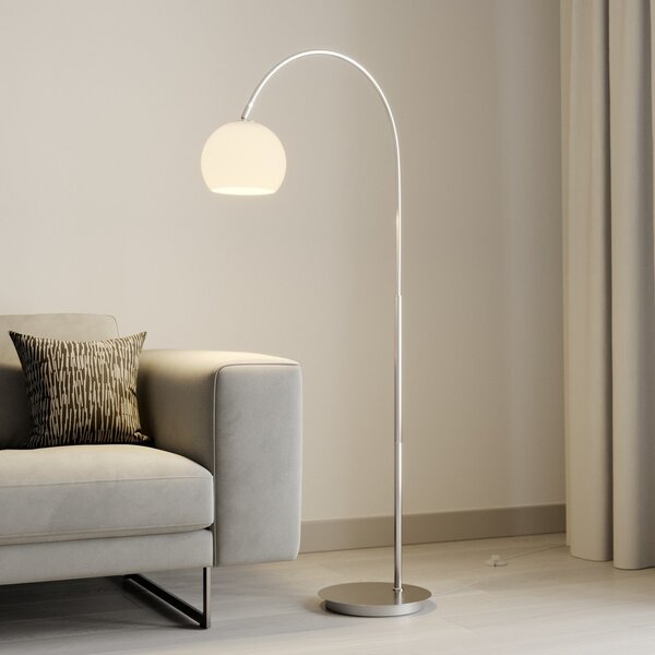 Lindby loka lampa Cynthia, nikljevo barva, steklo, 140 cm, E27, Kovinska, Dnevna soba / jedilnica, Steklo, Sodobni