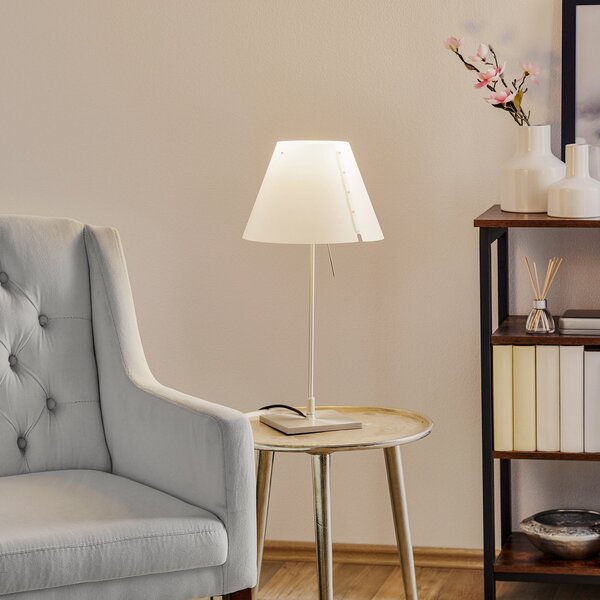 Luceplan Costanzina namizna svetilka aluminij, bela, Bela, Dnevna soba / jedilnica, Kovina, Dizajn
