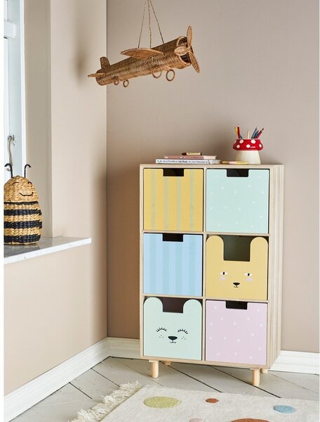 Otroška komoda iz masivne pavlonije v naravni barvi 55x88,5x25,5 cm Calle – Bloomingville Mini