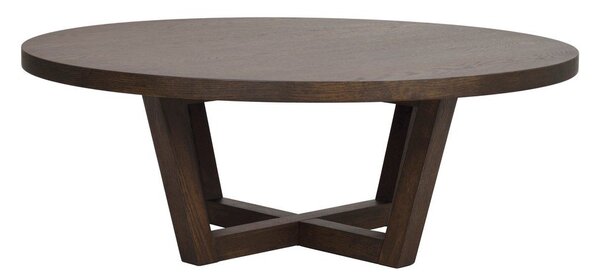 Temno rjava okrogla mizica v hrastovem dekorju ø 110 cm Boxford – Rowico