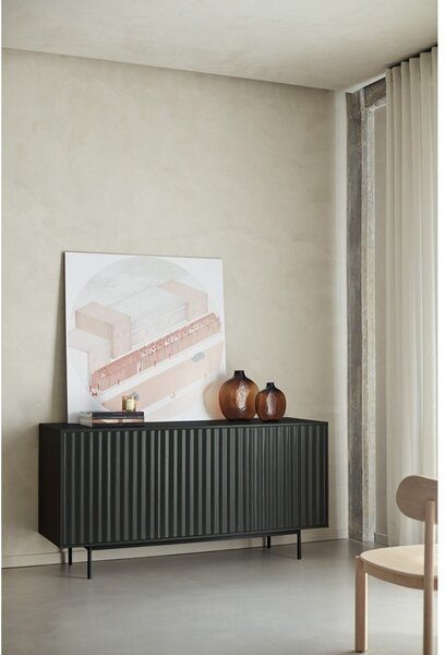 Črna nizka komoda 159x80 cm Sierra – Teulat